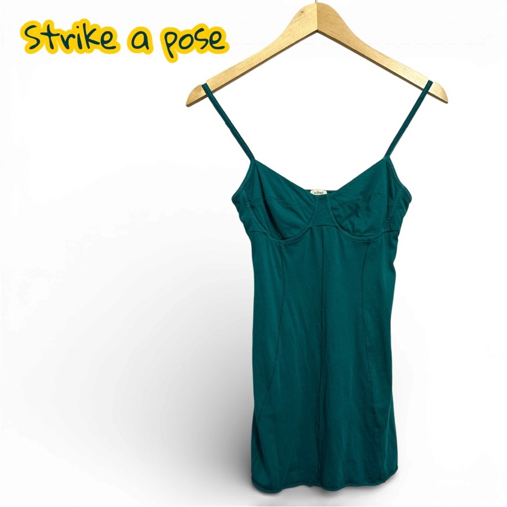 Wilfred Teal Bustier-Style Spaghetti Strap Tank Top Small
